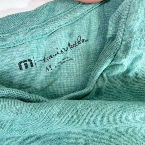 Travis Mathew Tee Shirt Mens Medium Green Logo Spellout Short Sleeve - Picture 5 of 8